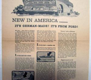 1957 Ford Taunus 17M Ad Proof Original