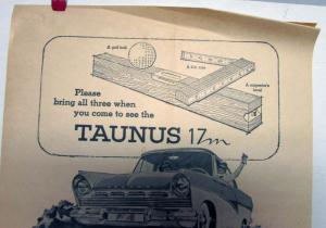 1957 Ford Taunus 17M Ad Proof Original