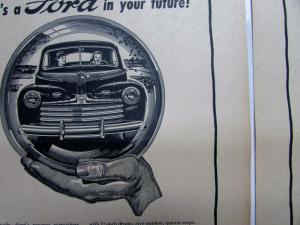 1947 Ford V8 Car There's A New Ford In Your Future! Ad Proof Orignal