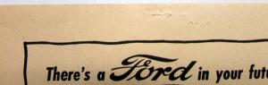 1947 Ford V8 Car There's A New Ford In Your Future! Ad Proof Orignal
