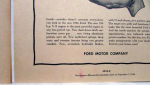 1947 Ford V8 Car There's A New Ford In Your Future! Ad Proof Orignal