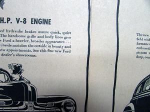 1947 Ford V8 Car Great New HP Engine Ad Proof Original