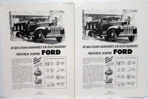 1946 Ford V8 Those Who Use Trucks In Their Business Ad Proof PORTUGUESE TEXT