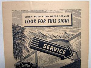 1946 Ford Trucks When Your Ford Needs Service Ad Proof Original