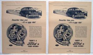 1946 Ford V8 Car Smoother Than Ever Ad Proof Original