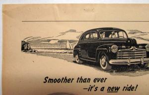 1946 Ford V8 Car Smoother Than Ever Ad Proof Original