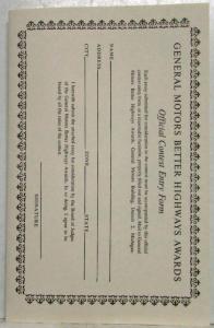 1953 General Motors Better Highways Awards Facts Book with Envelope