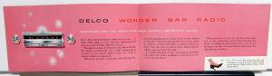 1955 General Motors Delco Wonder Bar Radio Jewel of Auto Radios Sales Folder