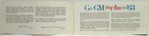 1963 General Motors Shareholders Brochure Specs/Pricing Chevrolet Pontiac Buick