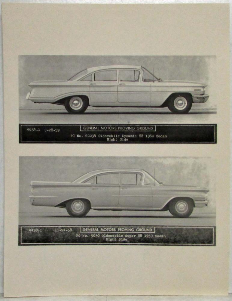 1960 Oldsmobile Dynamic and Super 88 General Motors Proving Grounds Car Images