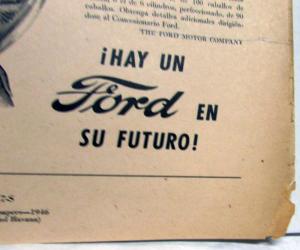 1946 Ford V8 Glides Smoother Than Ever Ad Proofs Spanish Text Orignal
