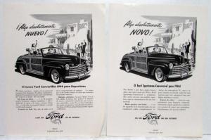 1946 Ford V8 Something Absolutely New Ad Proofs Original Spanish Text