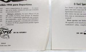 1946 Ford V8 Something Absolutely New Ad Proofs Original Spanish Text