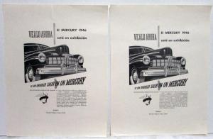 1946 Mercury See It Now On Display Ad proofs Original Spanish Text