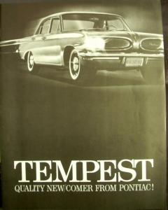 1961 Pontiac Tempest Front Engine Rear Transmission Sales Brochure Oversized