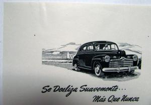 1946 Ford V8 Glides More Smoothly Than Ever Ad Proofs Original Spanish Text