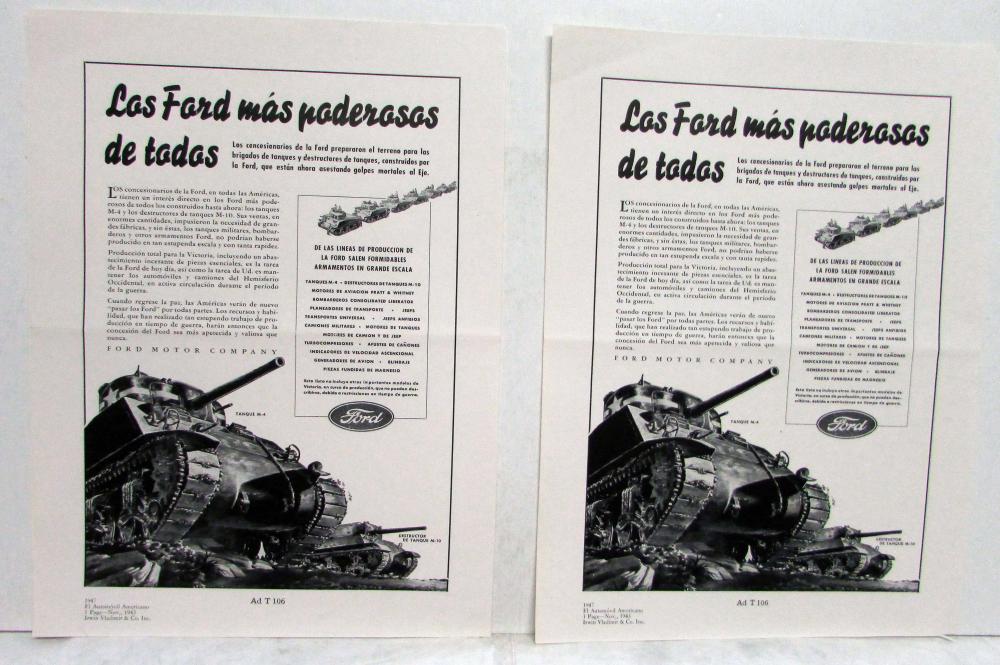 1947 Ford The Coolest Of All Ad Proofs Spanish Text Original