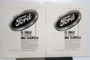 1942 Ford The Oval That Means More Clientele Ad Proofs Spanish Text Orig