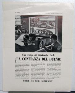 1941 Ford A Dealer Advantage Ad Proof Spanish Original