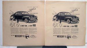 1942 Mercury 8 V8 Car A new Year A New Ride Ad Proofs Original