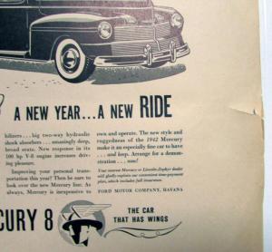 1942 Mercury 8 V8 Car A new Year A New Ride Ad Proofs Original