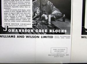 1942 Ford Gage Blocks Millionths-Inch Tolerances Ad Proof Original