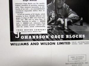 1942 Ford Gage Blocks Millionths-Inch Tolerances Ad Proof Original