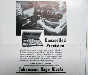 1942 Ford Gage Blocks Unexcelled Precision Ad Proof Original 5.5x10