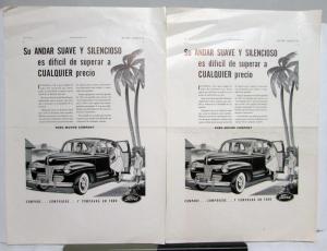 1941 Ford Smooth & Quiet Ride Is Hard To Beat Ad Proofs Original Spanish Text