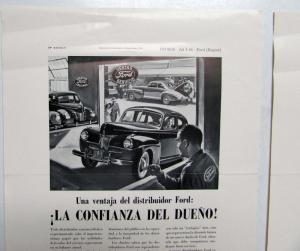 1941 Ford A Dealers Advantage Ad Proof Original Spanish Text