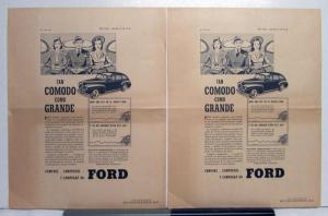 1941 Ford V8 As Comfortable As It Is Big Ad Proofs Original Spanish Text