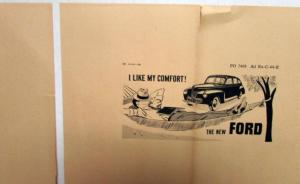 1941 Ford I Like My Comfort Ad Proofs Original