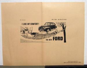 1941 Ford I Like My Comfort Ad Proofs Original