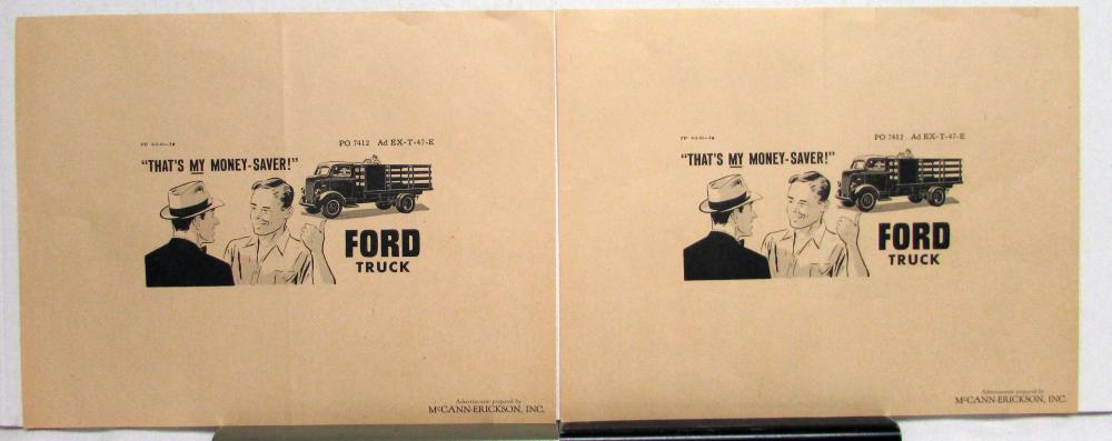 1941 Ford Truck Thats My Money Saver Ad Proofs Original