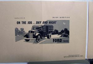 1941 Ford Truck On The Job Day And Night Ad Proofs Original