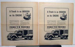 1940 Ford V8 Trucks A Truck Is As Modern As Its Engine Ad Proofs Original