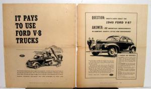 1940 Ford V8 Trucks It Pays To Use Ford Ad Proofs Original