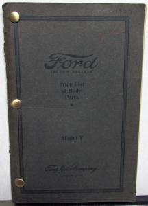 1915-1927 Ford Model T & TT Body Parts Book & Price List Original Car Truck