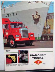 1964 Diamond T Trucks 990 Series Dealer Sales Sheet Socony Mobil Oil Large Orig