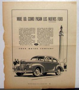 1940 Ford Car The New Ford Passenger Car Ad Proof Original Spanish Text