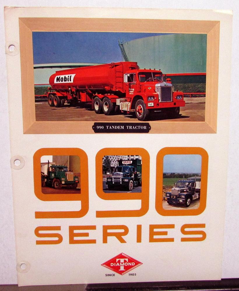 1966 Diamond T Trucks 990 Series Dealer Sales Sheet Socony Mobil Oil Tractor