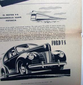 1940 Ford Car Sedan The Engine Develops Smooth Power Ad Proofs SpanishText Orig
