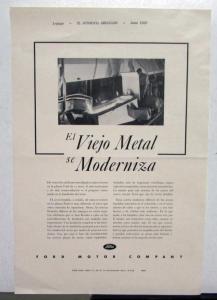 1940 Ford The Old Metal Is Modernized Ad Proof Spanish Text Original