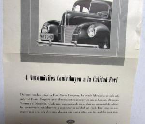 1940 Ford Lincoln Mercury 4 Autos That Contribute To Quality SPANISH Ad Proof