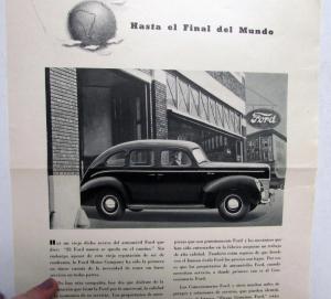 1940 Ford Sedan Until The End of The World Ad Proof Spanish Text Original