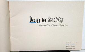 1965 General Motors Design for Safety Booklet GM Company Promotional Brochure