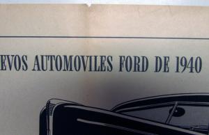 1940 Ford V8 Sedan The New Ford Automobiles Ad Proof Spanish Text Original