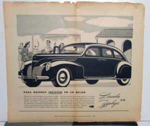 1939 Lincoln Zephyr V12 For Those Who Insist On The Best Ad Proof Spanish Text