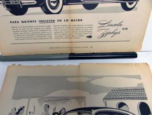 1939 Lincoln Zephyr V12 For Those Who Insist On The Best Ad Proof Spanish Text