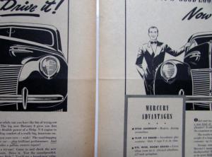 1939 Mercury 8 V8 Engine Sure Its Good Looking Ad Proof Original
